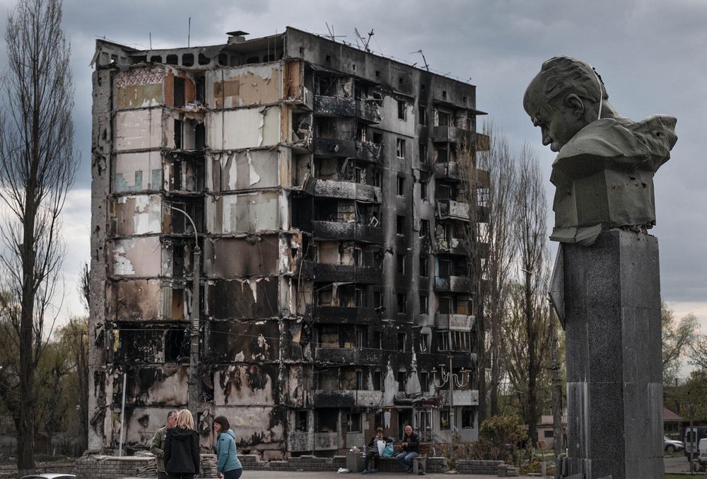 Destroyed building in Ukraine
